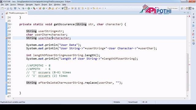 5.Write a java program to count the occurrences of a given character without using any loop смотреть онлайн