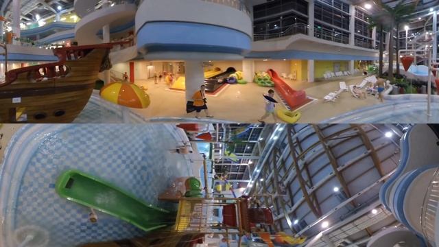 360° Москва аквапарк МОРЕОН (VR Video 360 градусов) Аттракционы водные горки отдых. Аквапарки Росси
