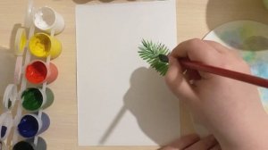 Новогодний рисунок. Рисуем просто и быстро. Как нарисовать елочные веточки с игрушками.