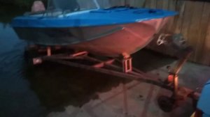 Казанка 5м4 спуск с прицепа, на воду.