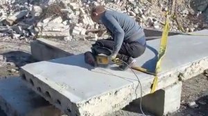 Распил плиты болгаркой с диаметром  230