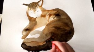 Рисуем котика акварелью