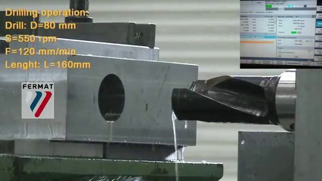 FERMAT Горизонтально-расточной станок с зажмными плитами WRF160 Heavy-Расточка с применением