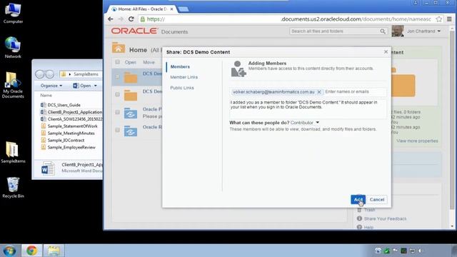 Oracle Documents Cloud File Sync and Share Demonstration - TEAM Informatics смотреть онлайн