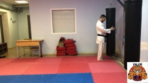 Удар из каратэ WKF пяткой с разворота в живот. Учим ушира -гери навстречу, в атаке и в прыжке.