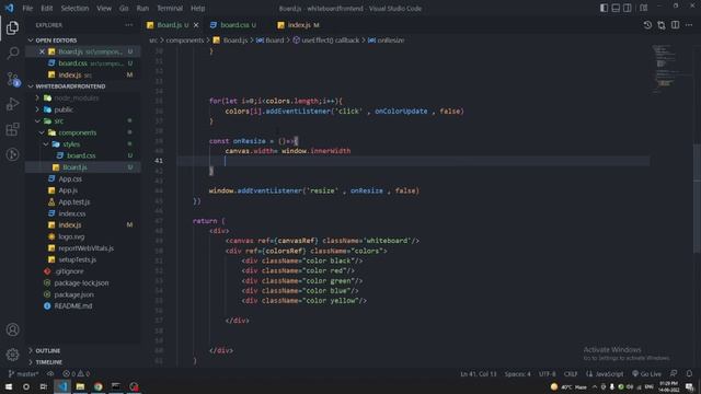 Create a White Board Application using React Js + Django channels , WebSockets