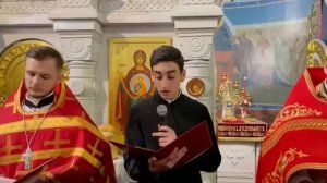 Gospel of John being read in Assyrian by a young Qaruya at the Staropokrovsky Cathedral, Russia.