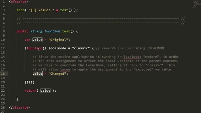 Unexpected Variable Assignment Using LocalMode Modern With Nested Closures In Lucee 5.3.2.77
