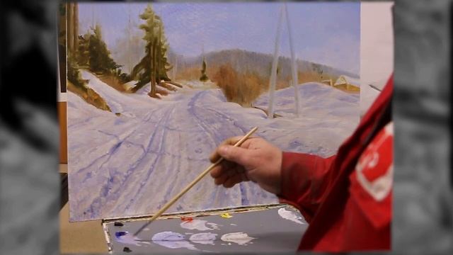 "Зимняя дорога" С картины Петер Мёрк Мёнстед. смотреть онлайн