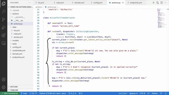 Conversational AI with Rasa 2.x: Custom Actions смотреть онлайн