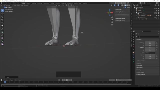 Риг персонажа в Blender аддоном Autorigpro