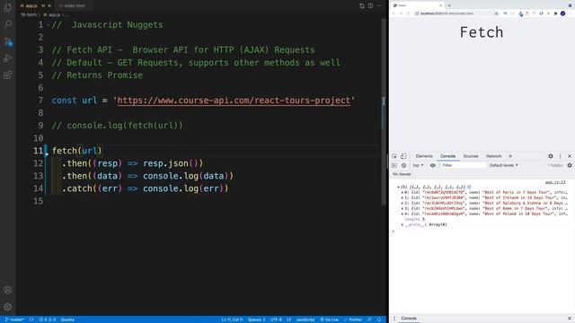 Javascript Nuggets - Fetch API смотреть онлайн