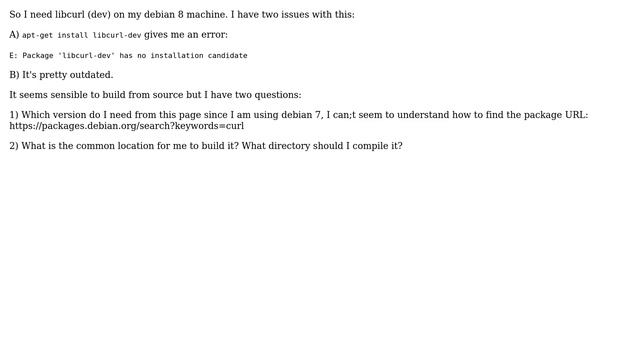 Installing latest libcurl on debian from source смотреть онлайн