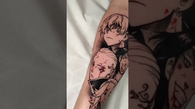 AWESOME TOKYO REVENGERS TATTOO ON WHOLE ARM  FT. CRY BABY SONG #anime #shorts #tokyorevengers