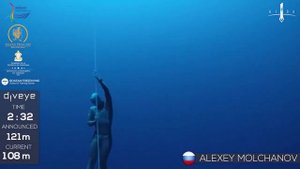 Алексей Молчанов Freedive to 121m, Alexey Molchanov, AIDA WC 2017