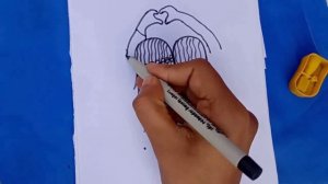 Easy pencil drawing | How to draw best friend girl drawing | girl dots drawing | dots drawing