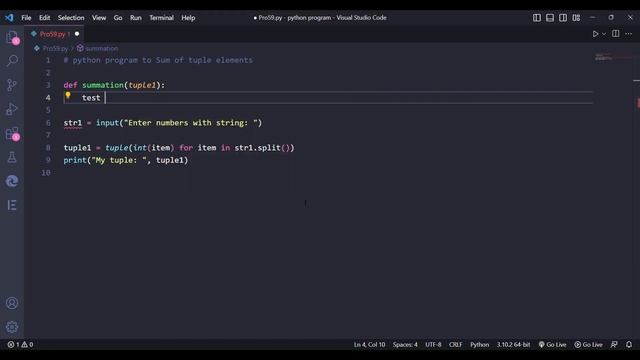 python program to Sum of  tuple elements. #python #newvideo #coding