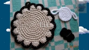 Прихватка крючком "Овечка". Crochet potholder "lamb" tutotial
