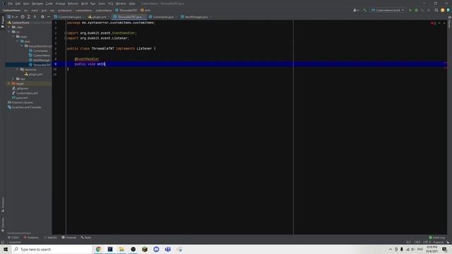 Creating Throwable TNT Minecraft Spigot Plugin Tutorial