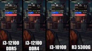 INTEL i3 12100 DDR5 vs i3 12100 DDR4 vs i3 10100 vs RYZEN 3 5300G | Gaming Comparison
