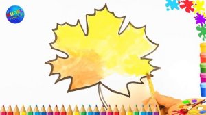 Кленовый лист | Как нарисовать кленовый лист | Легкие рисунки |  Рисуем с детьми