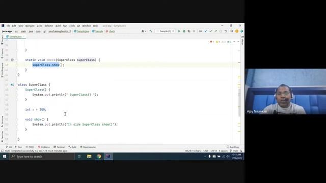 Java Training Session 12 Type casting, Inheritance - Single Multiple Multi-level Hierarchical Hybri