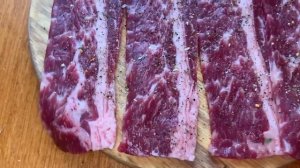 Жарим бекон из мраморной говядины от Мираторг. Получилось вкусненько!