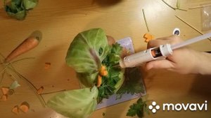 DIY Осенняя поделка из овощей/ Как сделать зайку из капусты