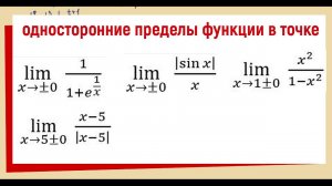 26.1. Односторонние пределы / Предел функции справа и слева