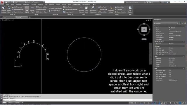 how to make curved text in AutoCAD смотреть онлайн