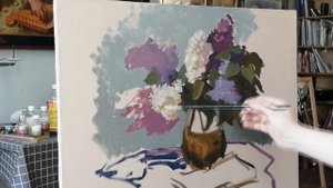Букет сирени маслом. Часть 3. Прорисовка цветов.