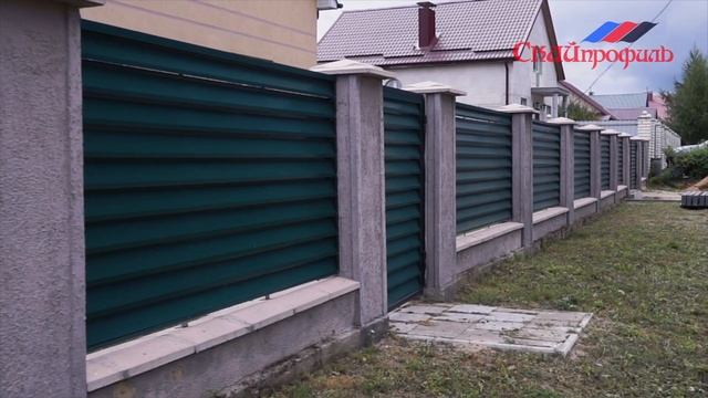 Забор жалюзи "Скайпрофиль" металлический смотреть онлайн