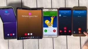 Incoming Call Fake & Google Duo Five Phones Samsung Z Flip3 & Z Fold3 Vs Samsung Not3 & S10e & A8
