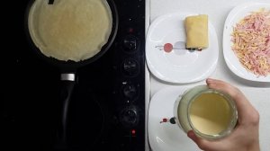 Вкуснейшие блинчики с колбасой и сыром