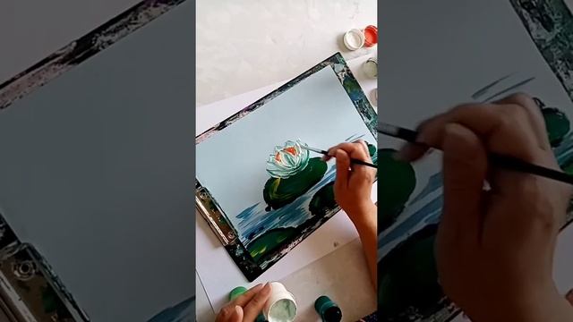 Рисуем кувшинки гуашью. смотреть онлайн