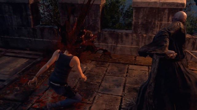 Resident Evil 4 Remake - Claire Redfield - Tank Top - Scythe Decapitation Death Scenes - [Free Cam]