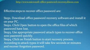 Recover office 2010 password