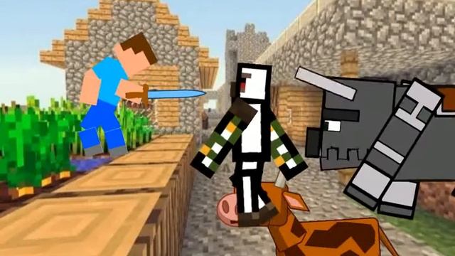 Защита деревни Minecraft Рисуем мультфильмы 2 смотреть онлайн