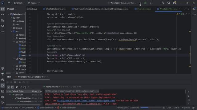 Web Table Filtering using Java Stream and Selenium смотреть онлайн