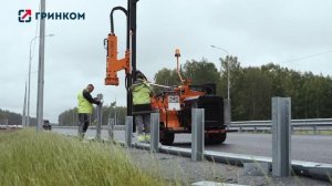 Установка малогабаритная сваебойная самоходная МСУ-1200М Забивка стоек дорожного ограждения на М-12