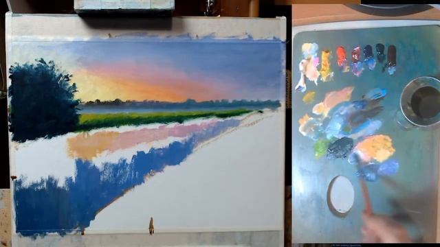 Пишем июньский закат на озере смотреть онлайн