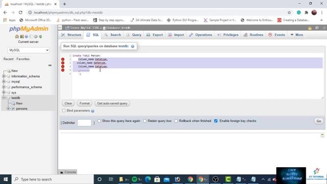 SQL-Create Table Statement|How to create table in SQL|How to Create Table in MySQL|Code Included