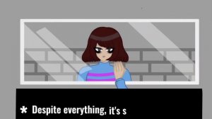 That one scene in undertale where frisk looks in the mirror again but its drawn by me