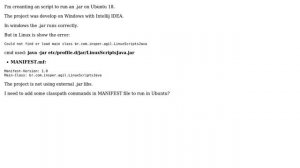 Unix & Linux: Error running .jar on Ubuntu: Could not find ot load main class