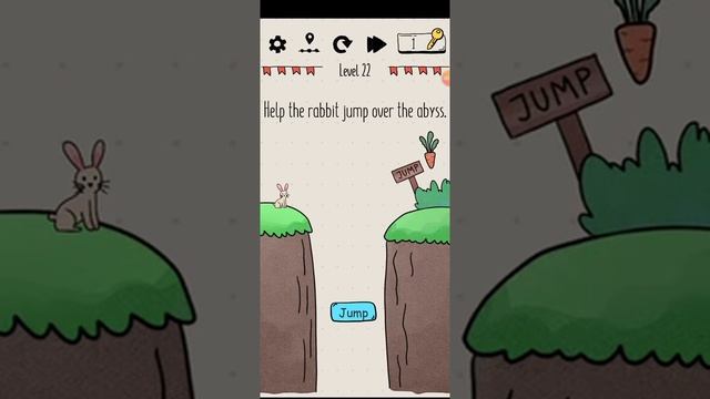 Mind maze level 22 Help the rabbit jump over the abyss walkthrough