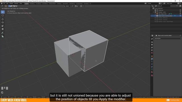 How to union, difference, intersect objects | Boolean modifier | Blender 2.81 | Tutorial