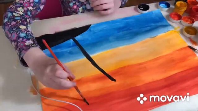 Рисуем закат на пляже. смотреть онлайн