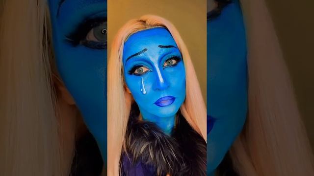 Blue face. Sad face. Clown makeup. Макияж печального лица. Голубой макияж