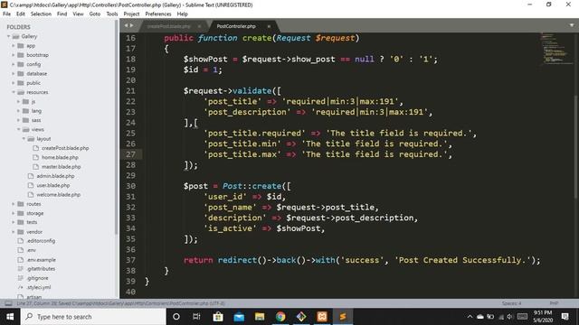Laravel 7 Ep-36  (Custom validation message in Urdu/Hindi)