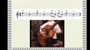 Гитара в музыкальной школе.  Упражнение № 2.  Игра по нотам